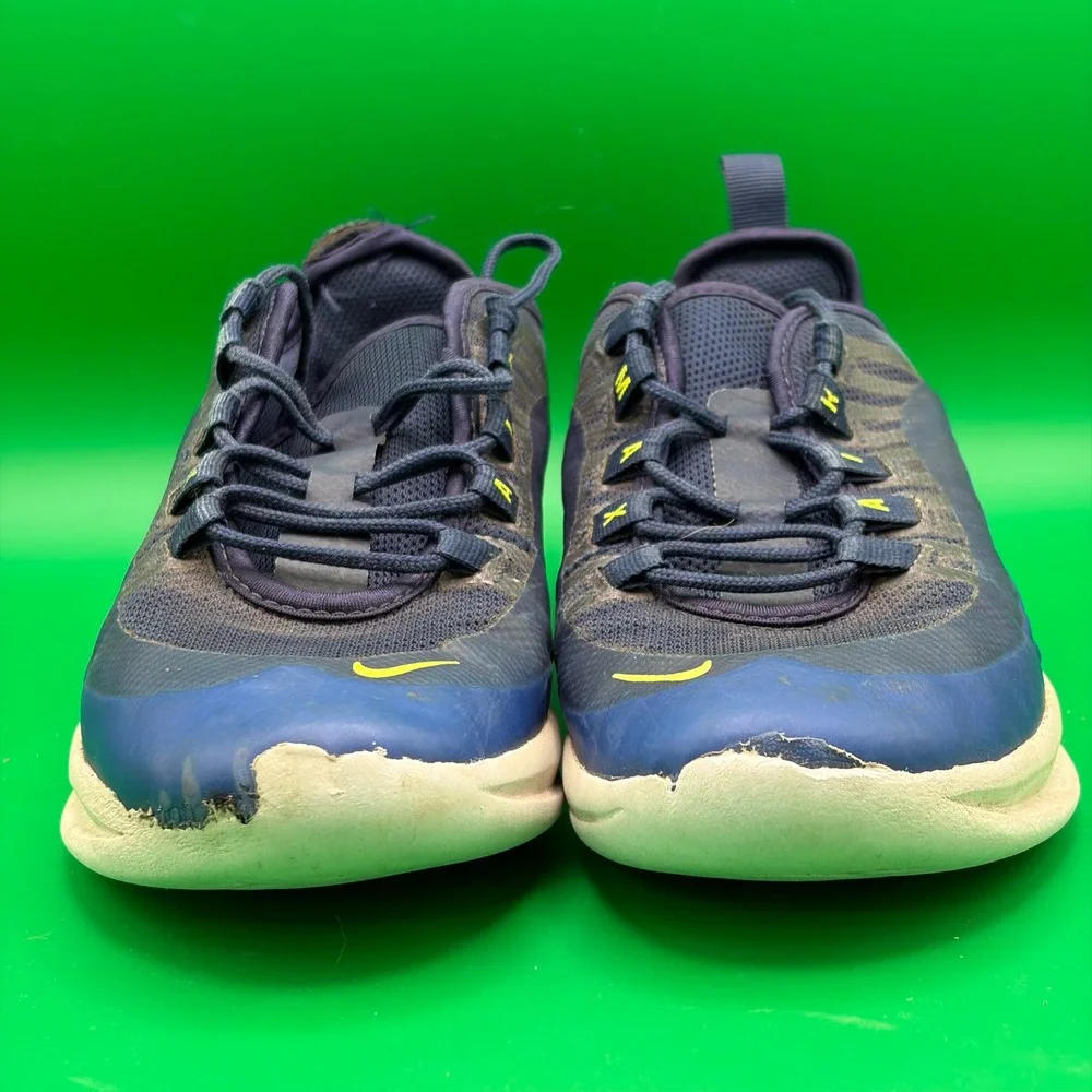 Nike Air Max Axis Sneakers Kids 6Y Midnight Navy Volt Blue White Athletic Shoes